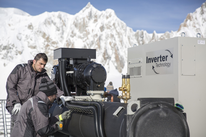 The Daikin launch of the VZ chiller at the top of mont Vianco, Italy